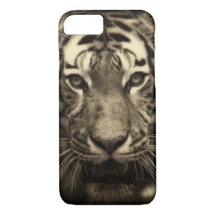 Growling Tiger Face in Sepia Tones Case-Mate iPhone Case
