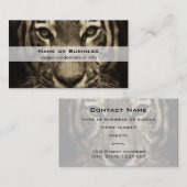 Growling Tiger Face in Sepia Tones Visitekaartje (Voorkant / Achterkant)