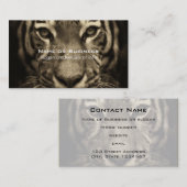 Growling Tiger Face in Sepia Tones Visitekaartje (Voorkant / Achterkant)