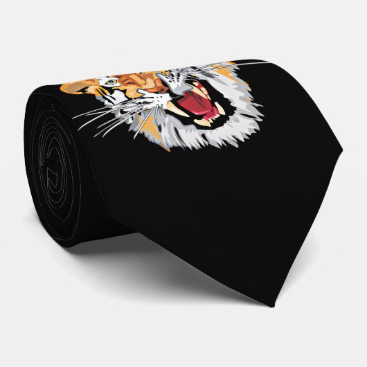 Growling Tiger Head Stropdas (Opgerold)