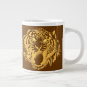 Growling tijger in Sinaasappel met gele ogen Grote Koffiekop (Rechts)