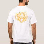 Growling tijger in Sinaasappel met gele ogen T-shirt (Achterkant)