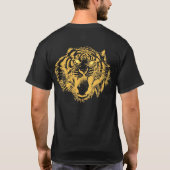 Growling tijger in Sinaasappel met gele ogen T-shirt (Achterkant)
