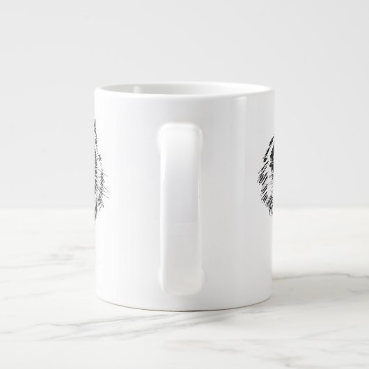 Growling tijger in zwart met gele ogen grote koffiekop (Achterkant)