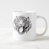 Growling tijger in zwart met gele ogen grote koffiekop (Rechts)