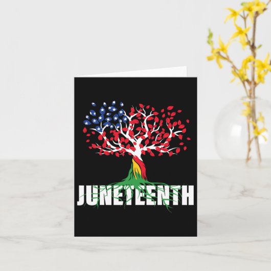 Grown African Root Tree Juneteenth Black Freedom Kaart (Gele Bloem)