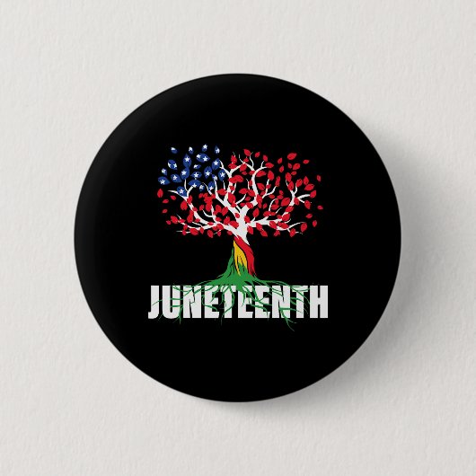 Grown African Root Tree Juneteenth Black Freedom Ronde Button 5,7 Cm (Voorkant)