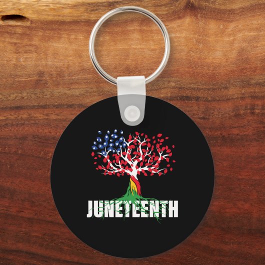 Grown African Root Tree Juneteenth Black Freedom Sleutelhanger (Voorkant)