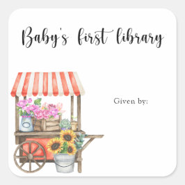 Grown Baby shower boekenplank - baby's eerste bibl Vierkante Sticker