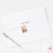 Grown Baby shower bookplate - voor de bibliotheek  Vierkante Sticker (Envelop)