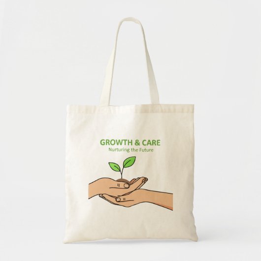 Growth & Care | Nurturing the Future Inspirational Tote Bag (Voorkant)