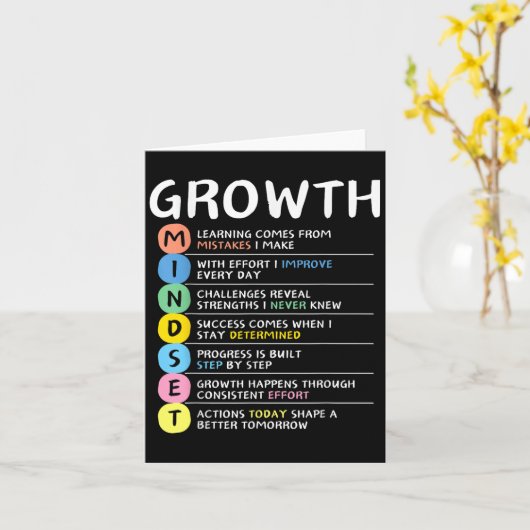 Growth Mindset Clroom Brain Motivatie Ondernemen Kaart (Gele Bloem)