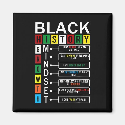 Growth Mindset Definition Cool Black History Month Magneet (Voorkant)