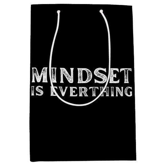 Growth Mindset Ondernemer Teacher Fitness Motiva Medium Cadeauzakje (Voorkant)