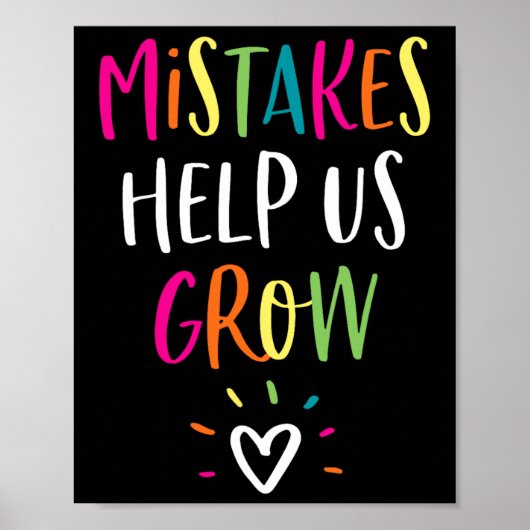 Growth Mindset Positive Back to School Teacher St Poster (Voorkant)