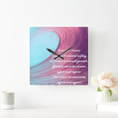 Growth Mindset Quote Vierkante Klok (Huis)