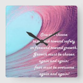 Growth Mindset Quote Vierkante Klok