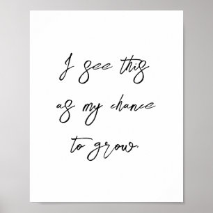Growth Mindset Succes Affirmatie Positief Quote Poster