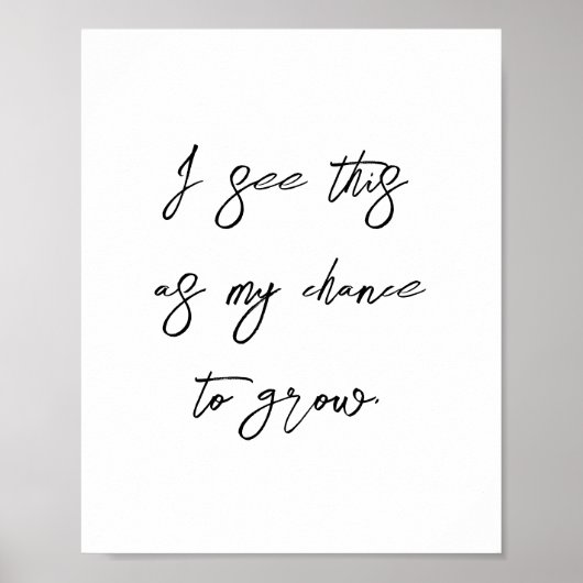 Growth Mindset Succes Affirmatie Positief Quote Poster (Voorkant)