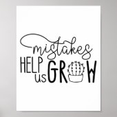 Growth Mindset Teacher Mistakes Help Us Grow Men W Poster (Voorkant)