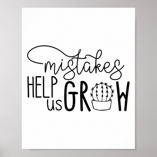 Growth Mindset Teacher Mistakes Help Us Grow Men W Poster (Voorkant)