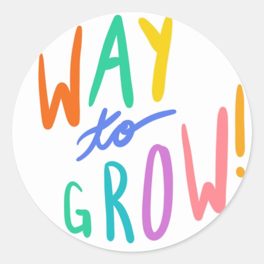 Growth Mindset "Way to Grow"-Sticker Ronde Sticker (Voorkant)