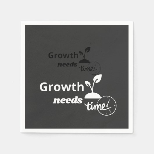 Growth Needs Time – Minimal Motivational Quote Pos Servet (Voorkant)