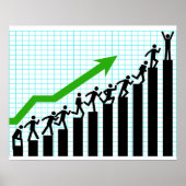 Growth Success Progress Bar Chart Poster (Voorkant)