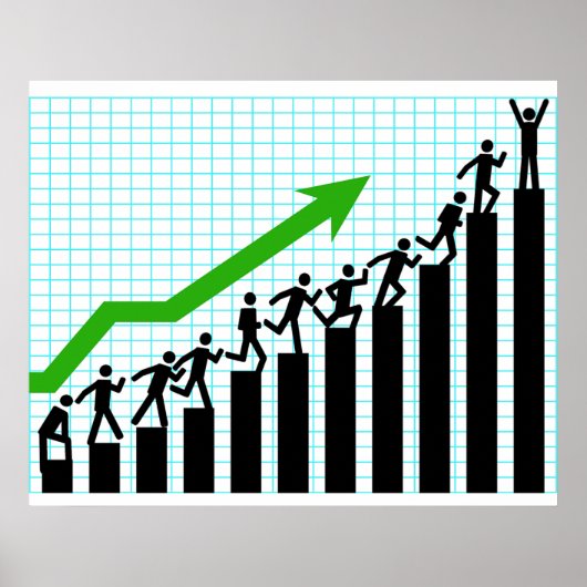 Growth Success Progress Bar Chart Poster (Voorkant)