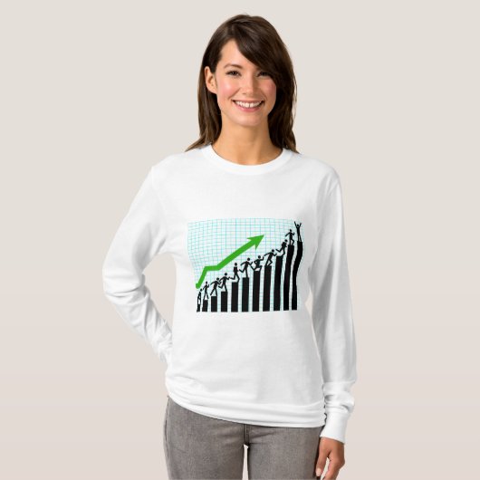 Growth Success Progress Bar Chart T-shirt (Voorkant volledig)