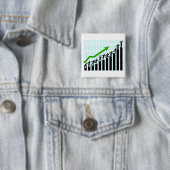 Growth Success Progress Bar Chart Vierkante Button 5,1 Cm (In situ)