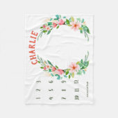 Growth tracker - Meisje mijlpaal waterverf Fleece Deken (Voorkant)