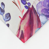 Growth tracker - Mijlpaal - Paarse waterverf Fleece Deken (Hoek)