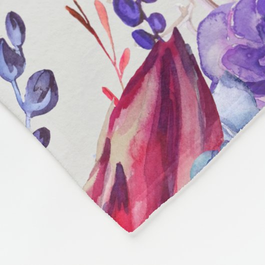 Growth tracker - Mijlpaal - Paarse waterverf Fleece Deken (Hoek)