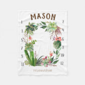 Growth tracker - Mijlpaal - Succulente waterverf Fleece Deken (Voorkant)