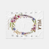 Growth tracker - Mijlpaal - waterverf bloemen Fleece Deken (Voorkant (Horizontaal))