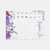 Growth tracker - Mijlpaal - waterverf bloemen Fleece Deken (Voorkant (Horizontaal))