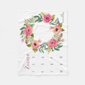 Growth tracker - Mijlpaal - waterverf bloemen Fleece Deken (Voorkant)