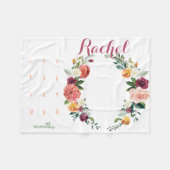 Growth tracker - Milestone meisjesbloemen Fleece Deken (Voorkant (Horizontaal))