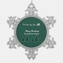 Grozomere slee familiegloed tin sneeuwvlok ornament