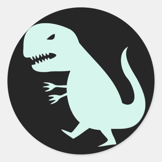 Grr Dinosaur Ronde Sticker (Voorkant)