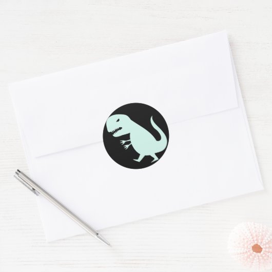 Grr Dinosaur Ronde Sticker (Envelop)