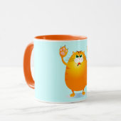 Grr. Funny cartoon cat, mok (Voorkant links)