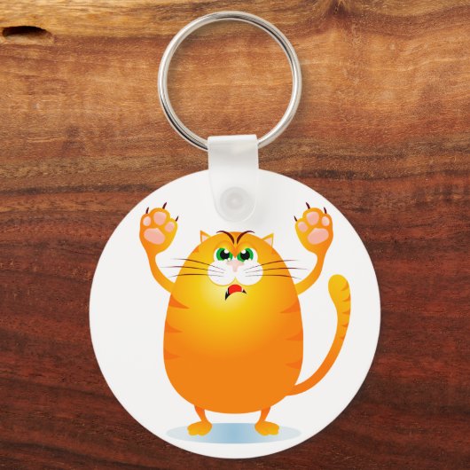 Grr. Funny cartoon cat, sleutelhanger (Voorkant)
