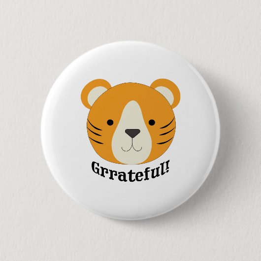 Grrateful Tiger Ronde Button 5,7 Cm (Voorkant)