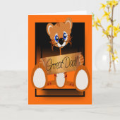 Grreat Dad Cute Tiger Fathers Day Kaart (Gele Bloem)