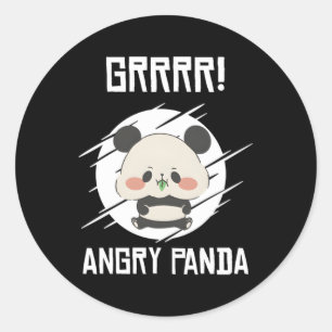 Grrr Angry Panda's Wild Panda Bamboo Ronde Sticker