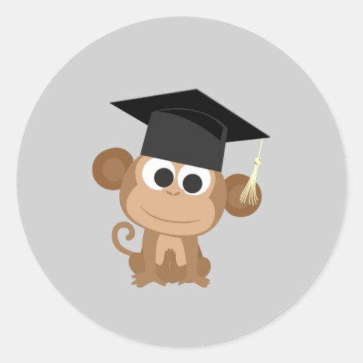 Gruadving Monkey Ronde Sticker (Voorkant)