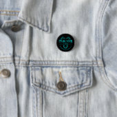 Grubby Hands Studio Logo + Motto Button Pin (In situ)