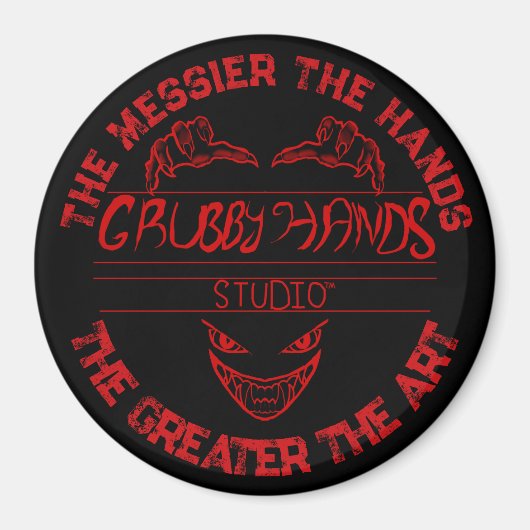 Grubby Hands Studio Logo+Motto Magnet (Voorkant)